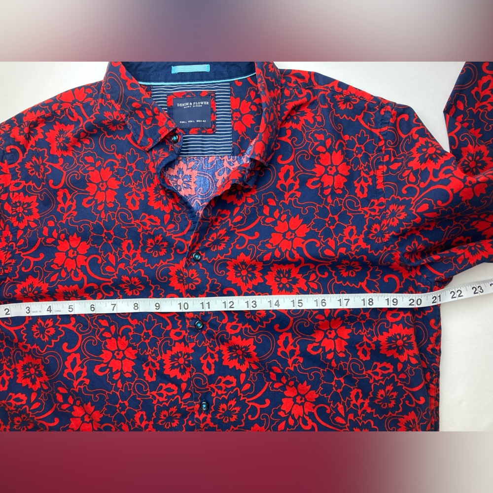 Denim & Flower Red Floral Button Down Shirt - Picture 3 of 10